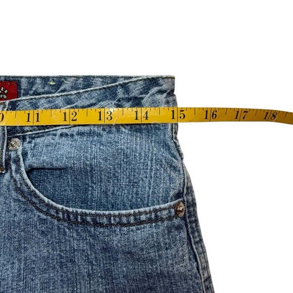 Vintage 90s Y2K Mudd Jean Shorts 16R Medium Wash Stretch Casual Classic Denim - Picture 7 of 10